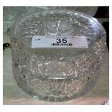 Antique Cut Crystal Round Dresser Jar