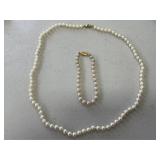 Monet Necklace & Pearl Bracelet