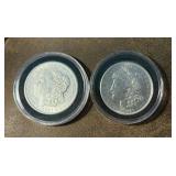 Two 1921 Morgan Silver Dollars