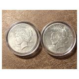 Two 1926 Silver Peace Dollars