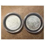Two 1921 D Morgan Silver Dollars