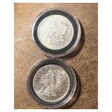 Two 1921 Morgan Silver Dollars