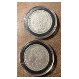Two Morgan Silver Dollar Coins