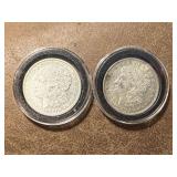 Two 1921 Morgan Silver Dollars