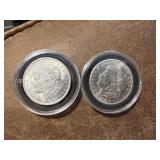 Two 1921 Morgan Silver Dollars