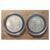 Two 1921 Morgan Silver Dollars