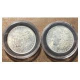 Two 1921 Morgan Silver Dollars
