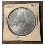 1887 Morgan Silver Dollar Coin