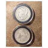 2 Morgan Silver Dollars