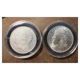 Two 1921 Morgan Silver Dollars