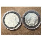 Two 1921 Morgan Silver Dollars