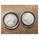 Two 1921 Morgan Silver Dollars