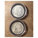Two 1921 Morgan Silver Dollars