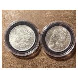 Two 1921 Morgan Silver Dollars
