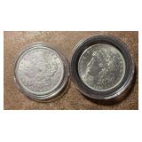 Two 1921 Morgan Silver Dollars