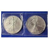 Two 2018 American Silver Eagle Coins