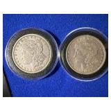 Two Morgan Silver Dollar Coins
