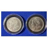 Two 1921 Morgan Silver Dollars