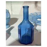 Vintage Crown Glass Blue Bottle
