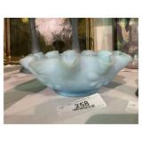 Vintage Fenton Satin Ruffled Edge Bowl