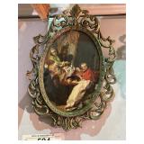 Vintage Ornate Italian Brass Framed Artwork