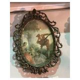 Vintage Ornate Italian Brass Framed Artwork
