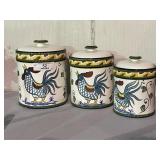 Clay Art Rooster Canisters
