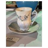 Vintage Painted Porcelain Cup & Saucer Set