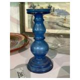 Vibrant Blue Glass Candlesticks