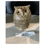 Brown Ceramic Owl Incense Pot