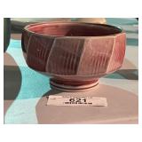Pink Ceramic Chawan Ribbed Glazed Bowl