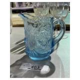 Blue Opalescent Creamer Pitcher