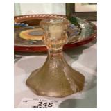 Pink Depression Glass Candleholder