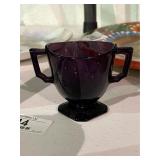 Vintage Anchor Hocking Purple Footed Sugar