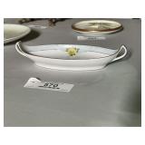 Gold Trim Porcelain Relish Dish