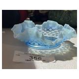 Vintage Fenton Blue Opalescent Hobnail Bowl