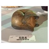 Vintage Wooden Sleeping Cat
