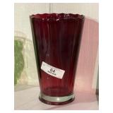 Ruby Red Glass Vase