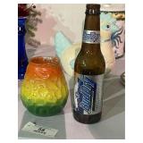 Retro Glass Candle & Bottle