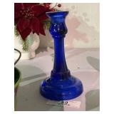 Vintage Cobalt Blue Glass Candleholders