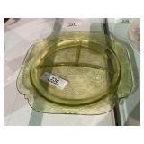 Amber Depression Glass Divided Dish