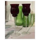 Vintage Party Lite Ruby Red Stemmed Glasses