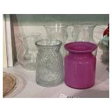Vintage Magenta Glass Vase & Others