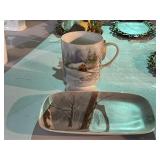 Porcelain Tray & Mug Set