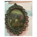 Vintage Ornate Italian Brass Framed Artwork