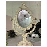 Off White Cast Iron Vanity Mirror