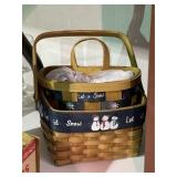 Holiday Thee Wooden Handle Baskets