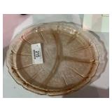 Pink Depression Glass Divided Plate