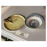 Porcelain Snack Dish & Oriental Bowl
