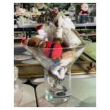 Martini Glass Display & Handmade Ornaments